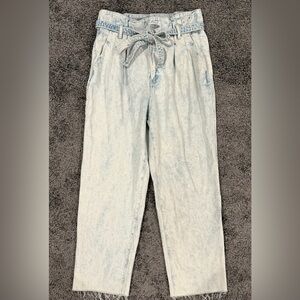 ABERCROMBIE & FITCH Mom Paper Bag Belted Jean Acid Wash size 30/10